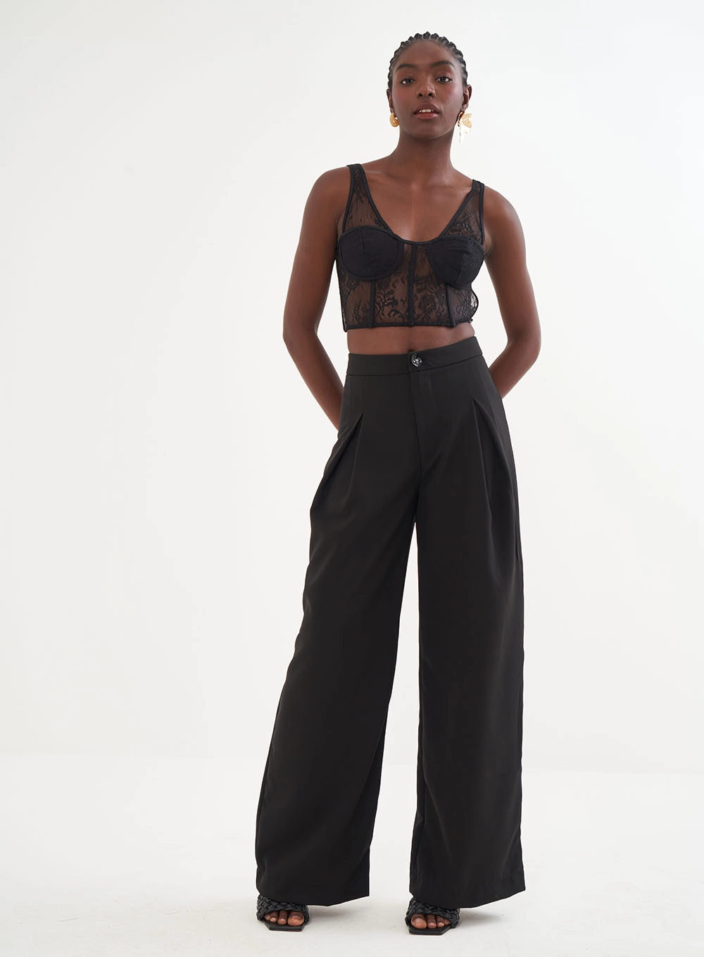 Calça Feminina Alfaiataria Com Pregas - Joana Preto