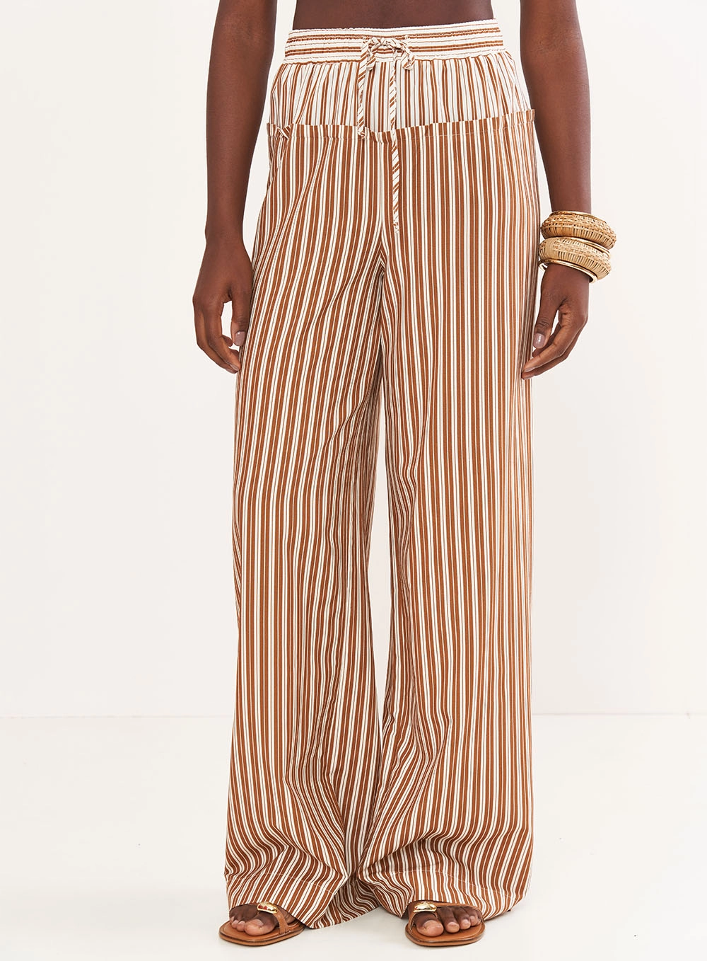 Calça Feminina Listrada Joana – Riviera Estampados
