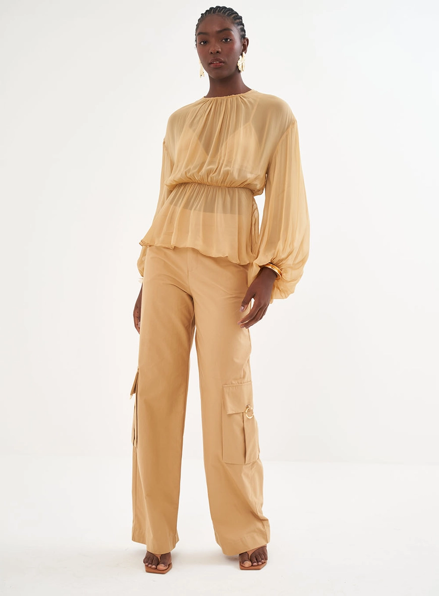 Calça Feminina Com Bolsos Cargo - Jade