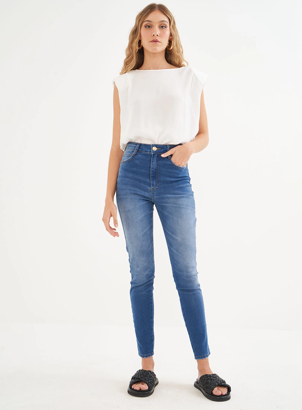 Calça Feminina Jeans Stretch -  Bruna Índigo