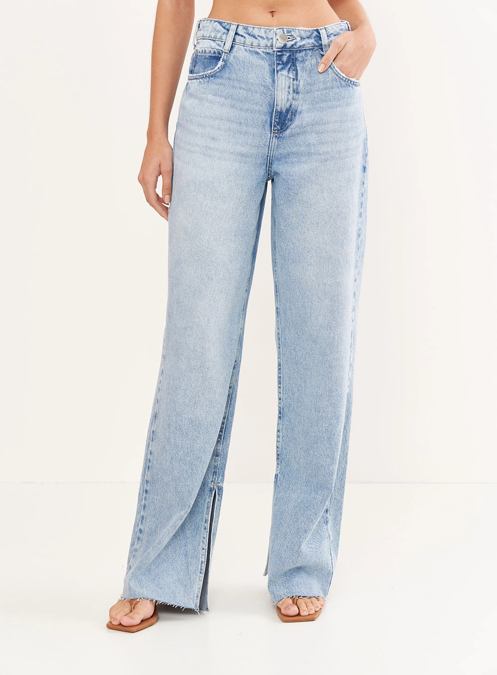 Calça Feminina Jeans Com Barra À Fio - Juliette Índigo