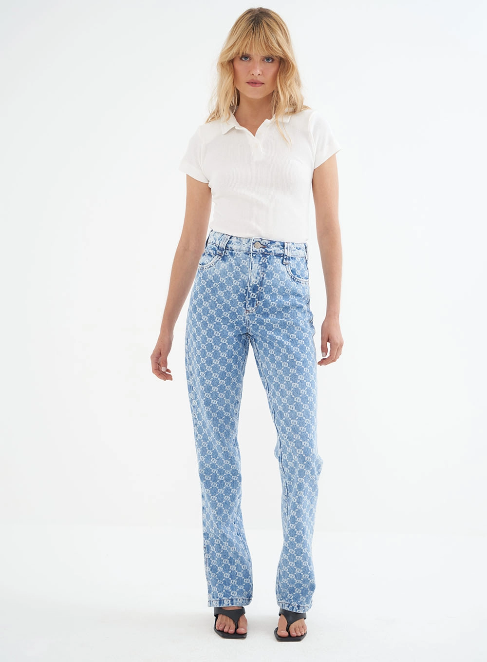 Calça Feminina Jeans Estampada -  Kendall Estampados
