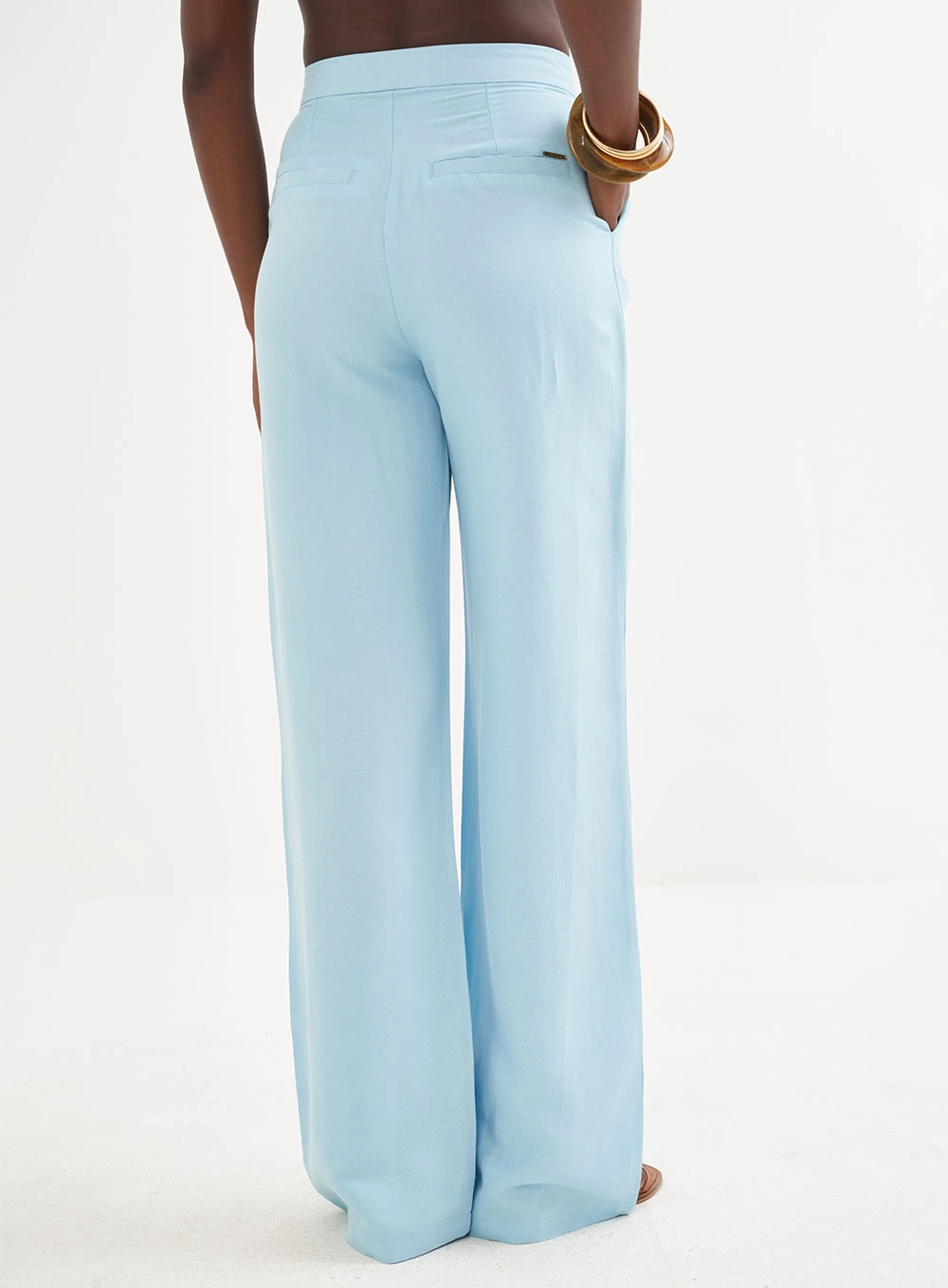 Calça Feminina Alfaiataria Em Linho - Riviera Azul