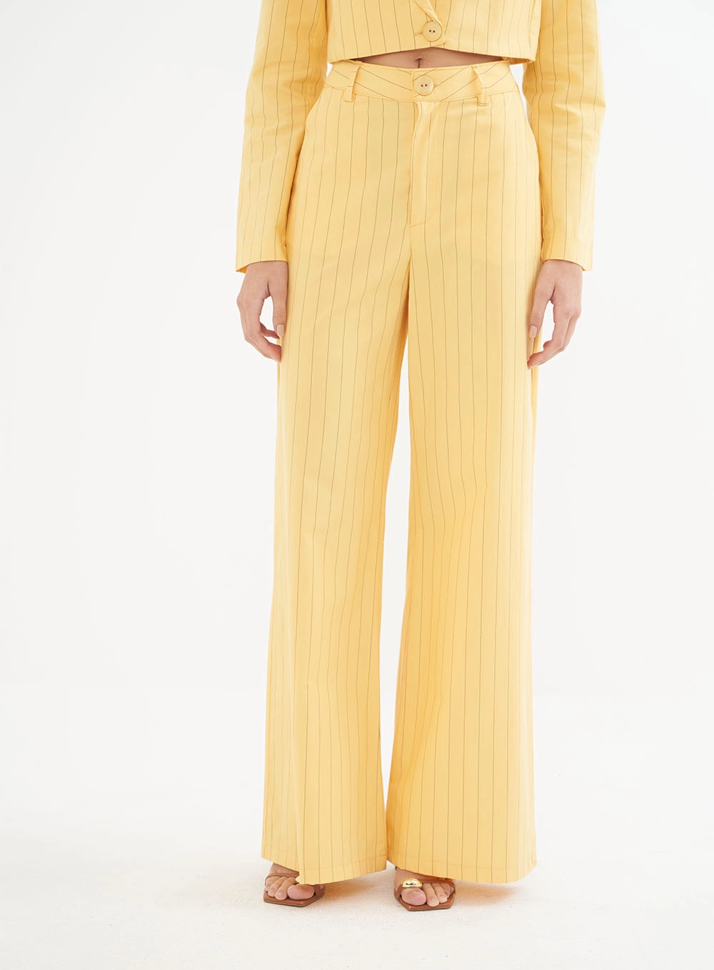 Calça Feminina Alfaiataria Listrada Estampados