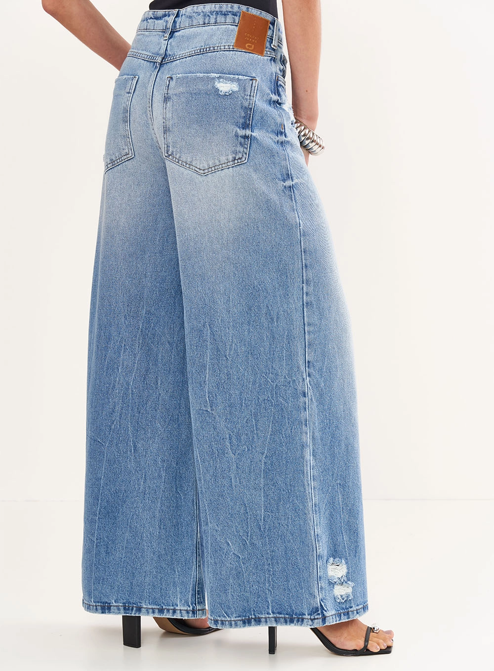 Calça Feminina Jeans Ampla - Seul Índigo