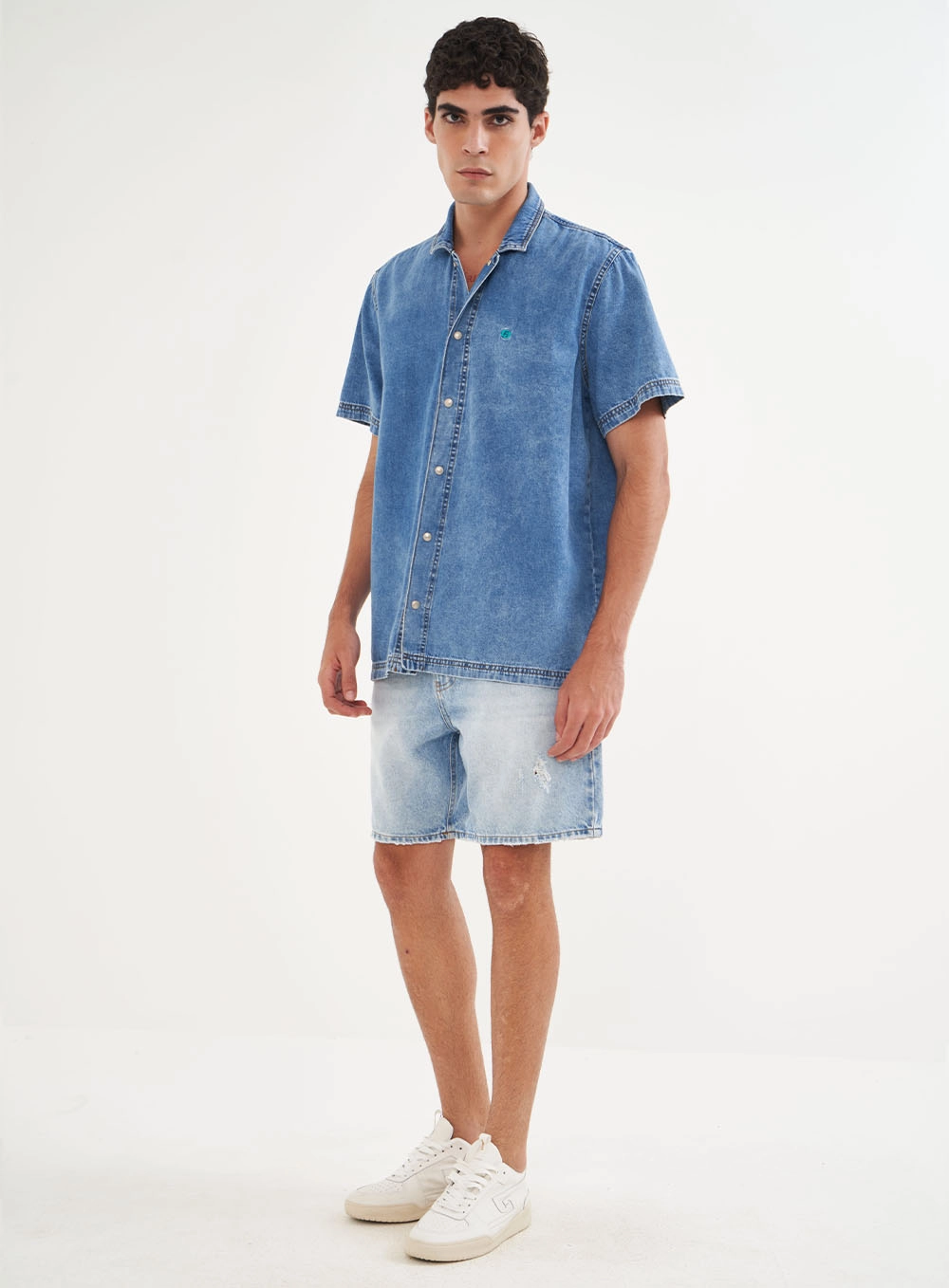 Bermuda Jeans Masculina Bona Índigo