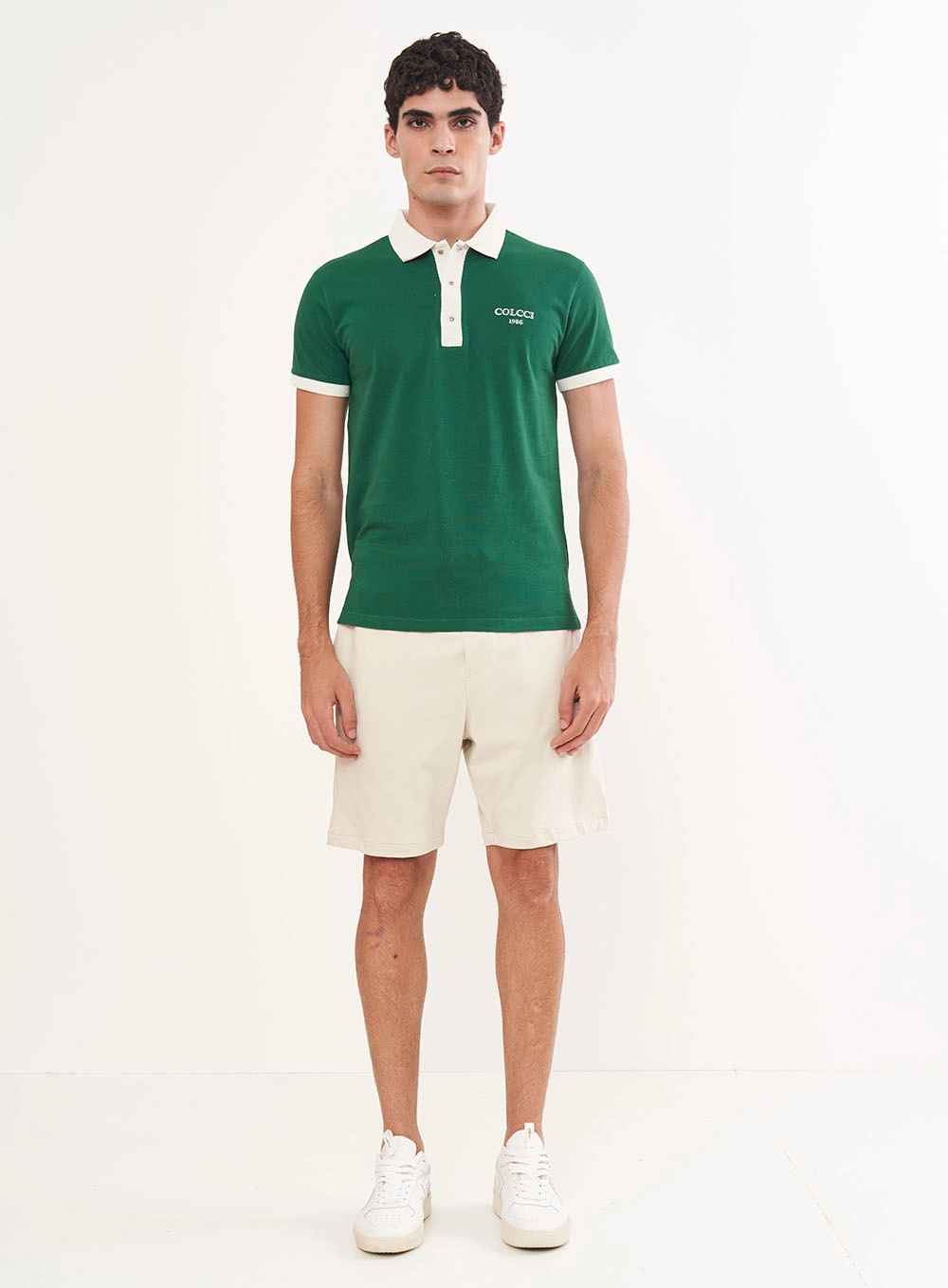 Bermuda Moletom Masculina Slim Bege