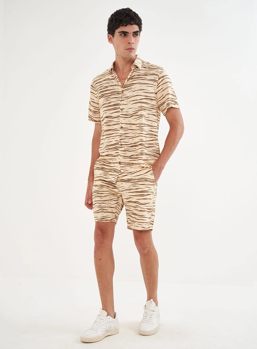 Bermuda Masculina Sarja Estampada Davi