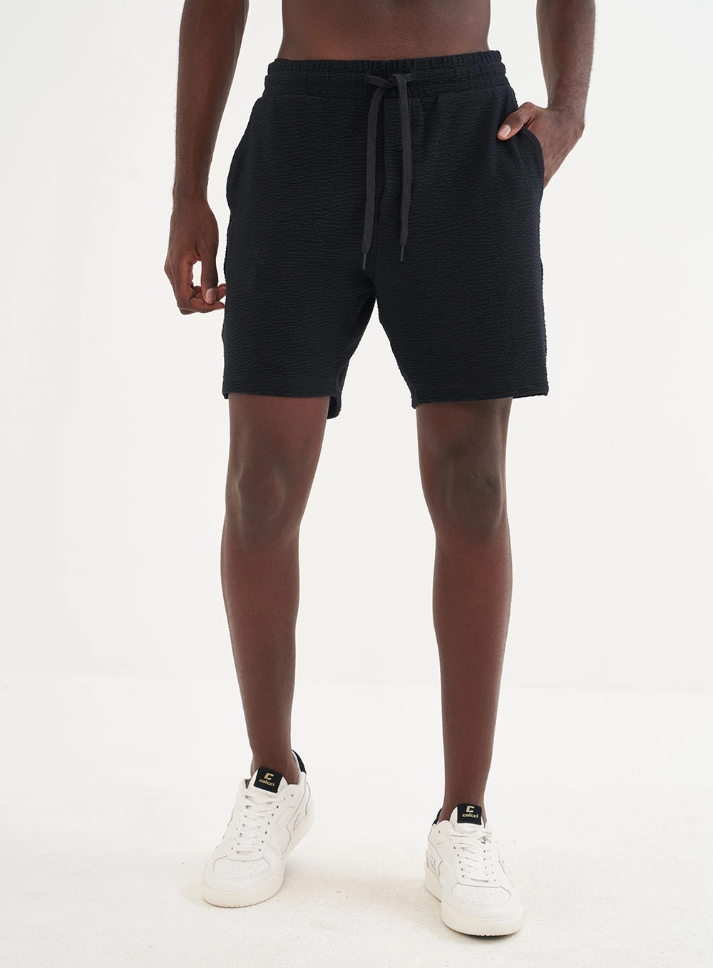 Bermuda Masculina Texturizada Preto