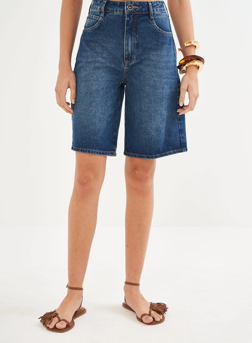 Bermuda Jeans Feminina Joana Índigo