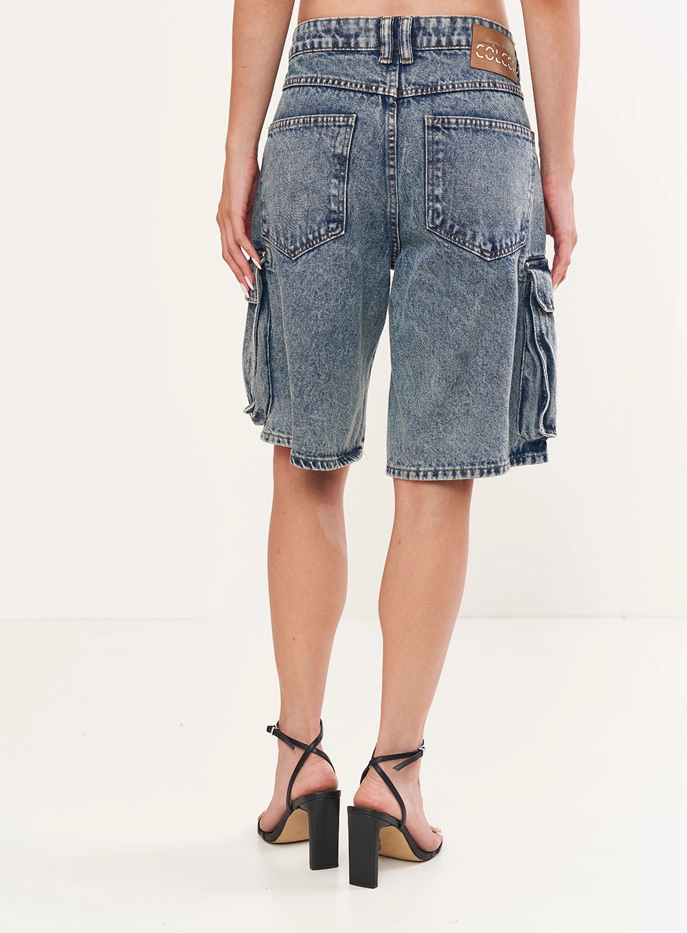 Bermuda Feminina Jeans Cargo Jade - Riviera Índigo