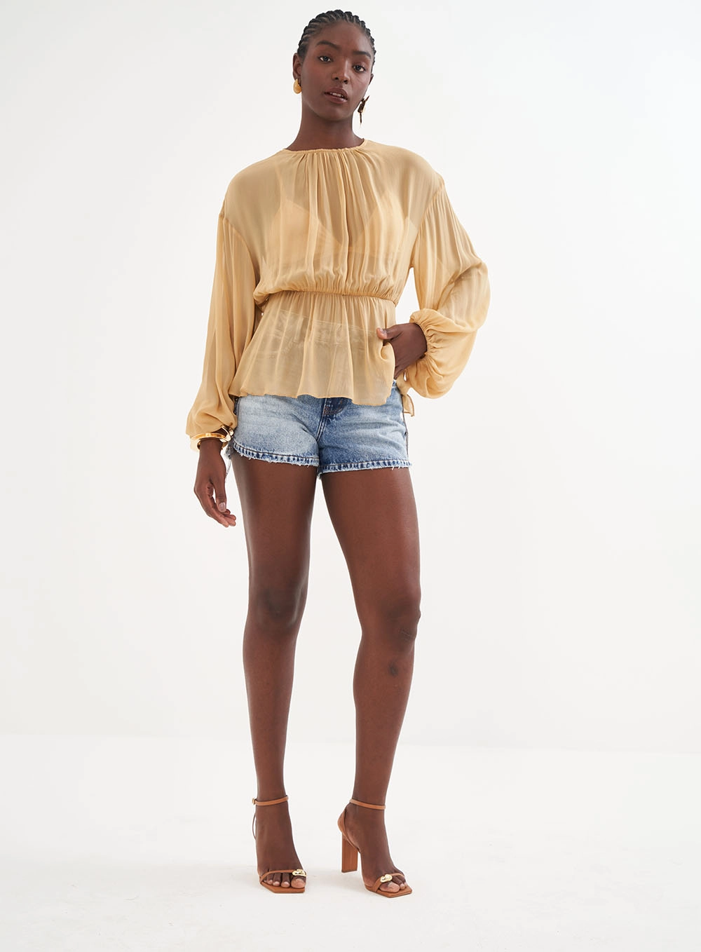 Short Jeans Taylor Com Correntes Índigo