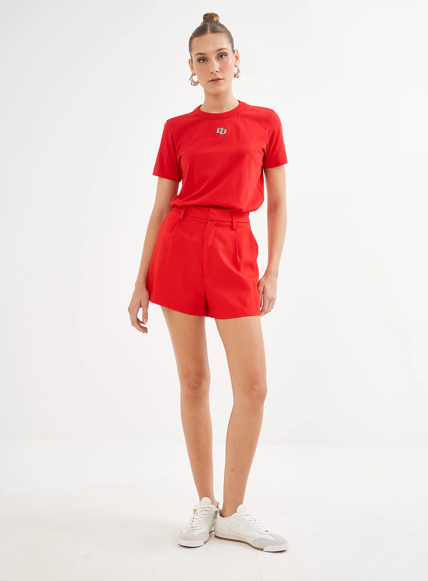 Short Tecido Plano Crepe Valentina Premium Alfaiataria