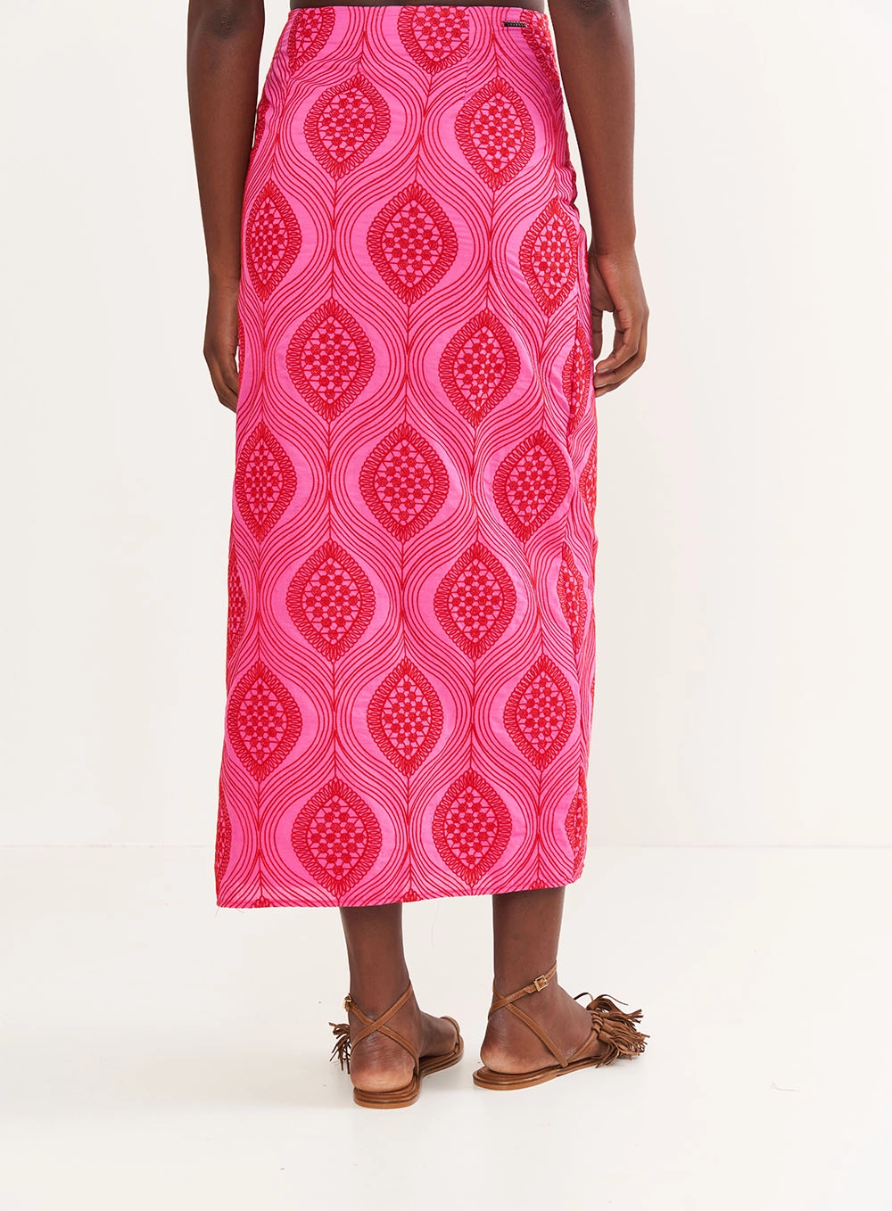 Saia Bordada Midi Estampados