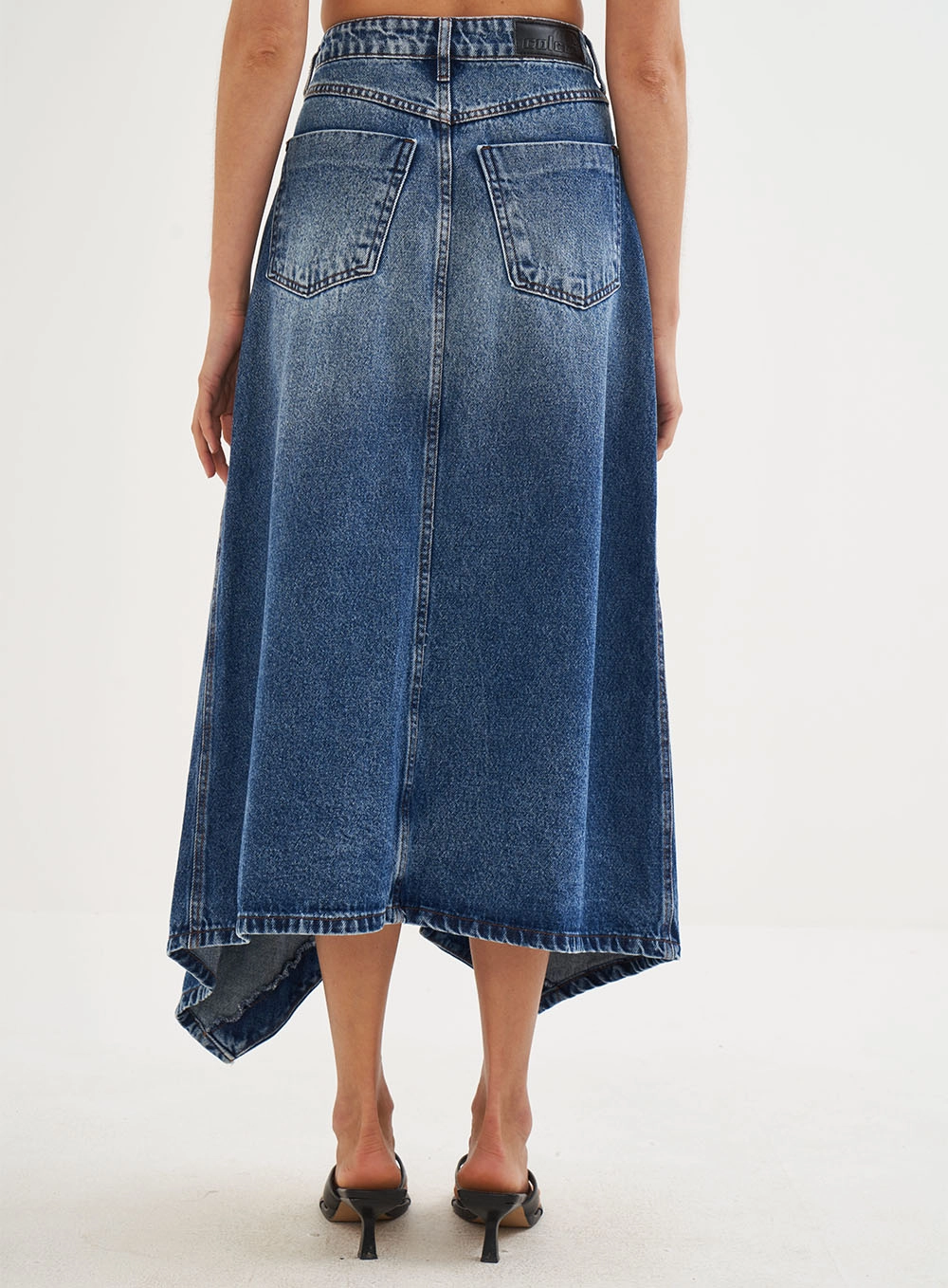 Saia Jeans Midi Com Max Fenda - Joana Índigo