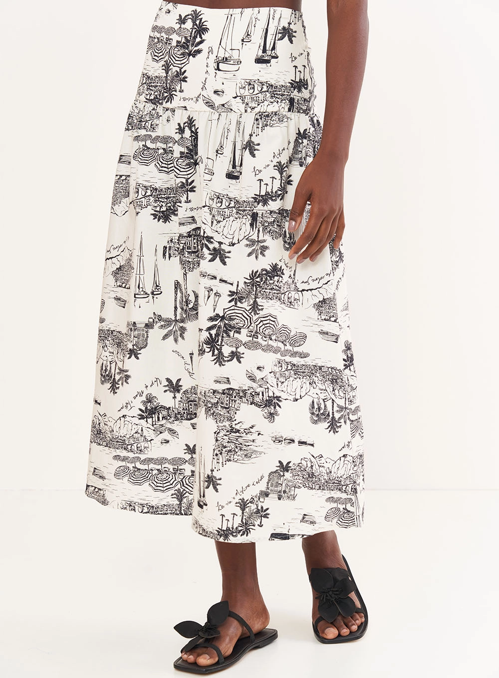Saia Estampada Midi - Riviera Estampados
