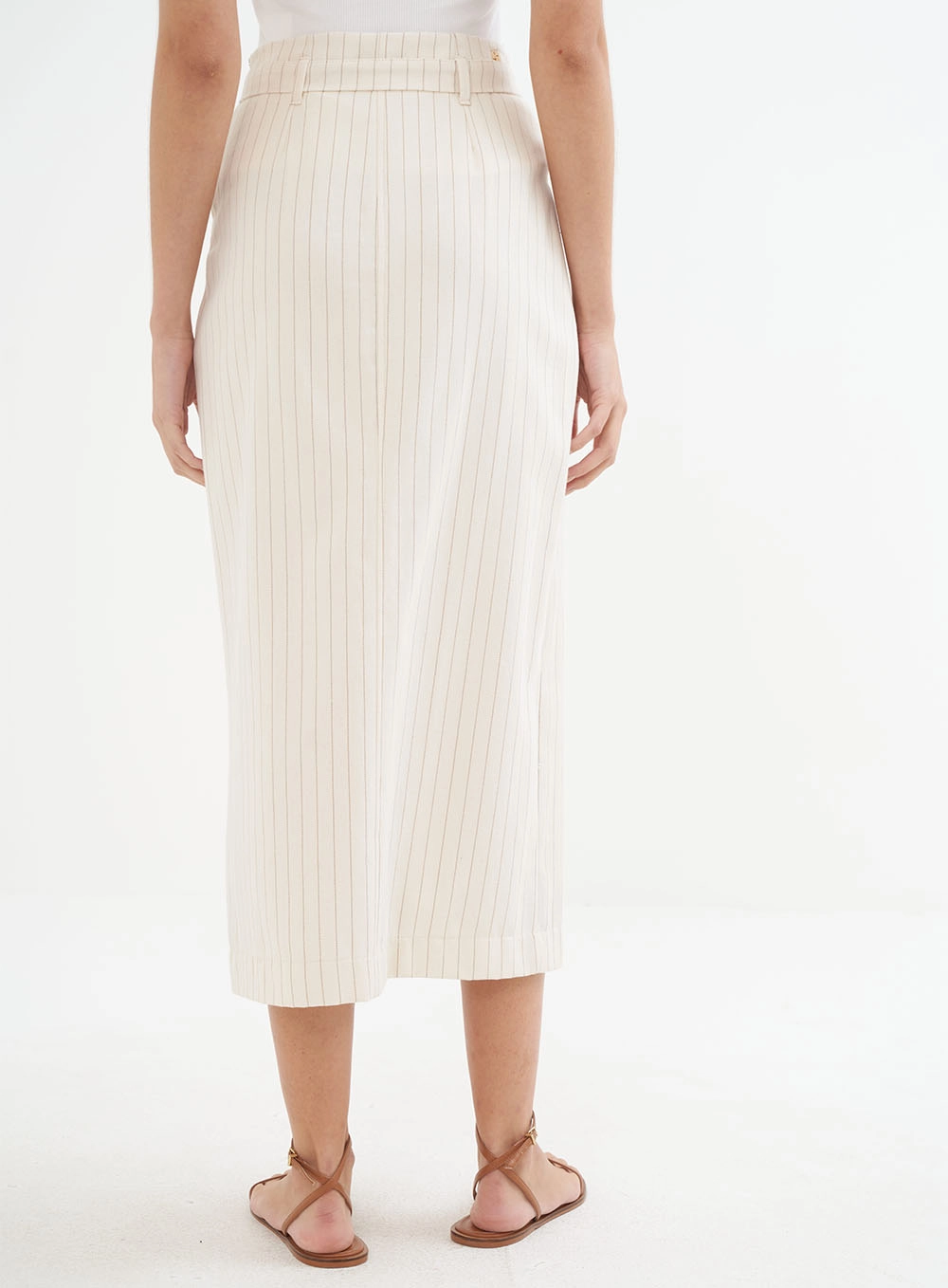 Saia Listrada Midi Estampados
