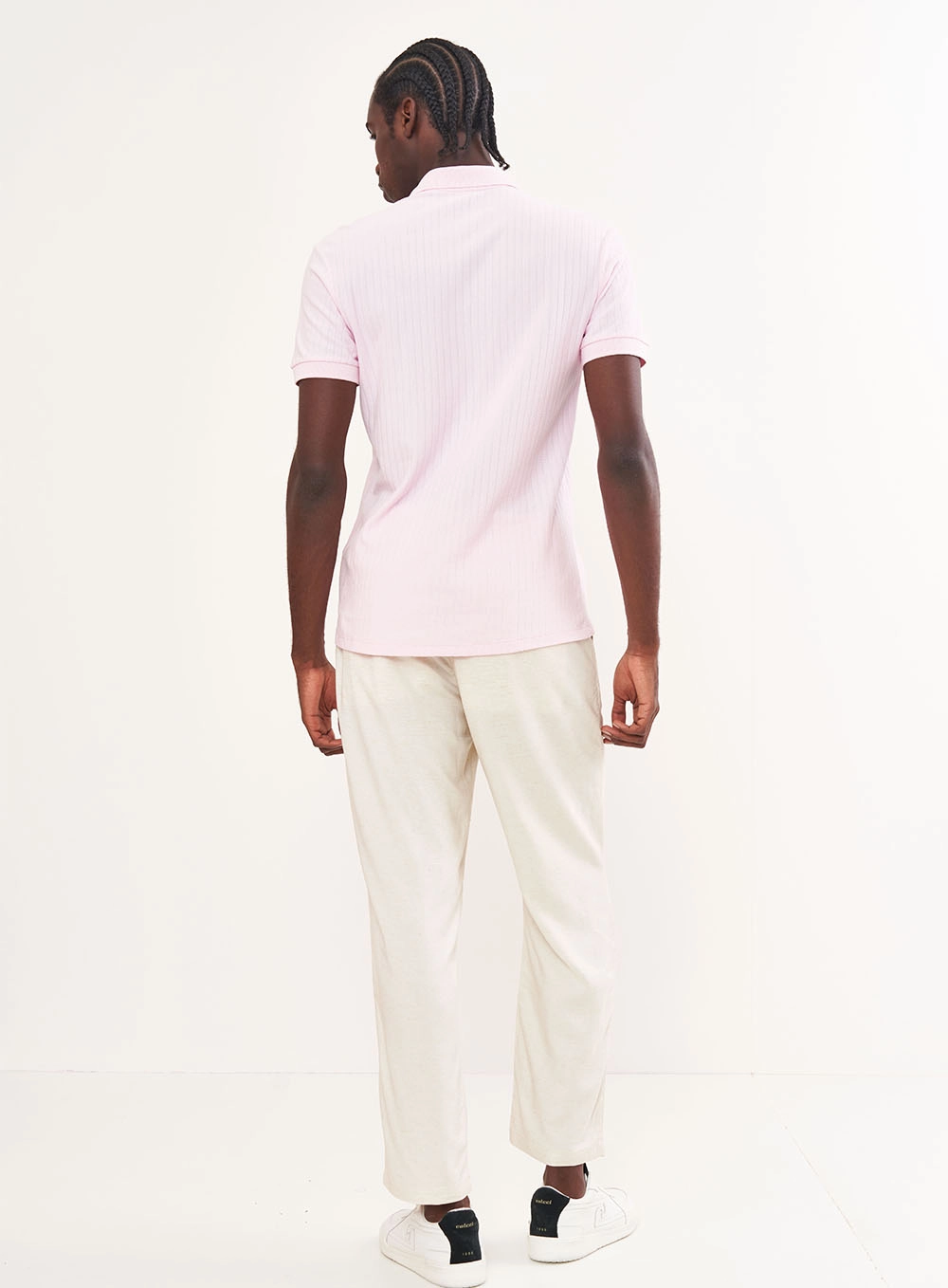 Polo Masculina Manga Curta Rosa