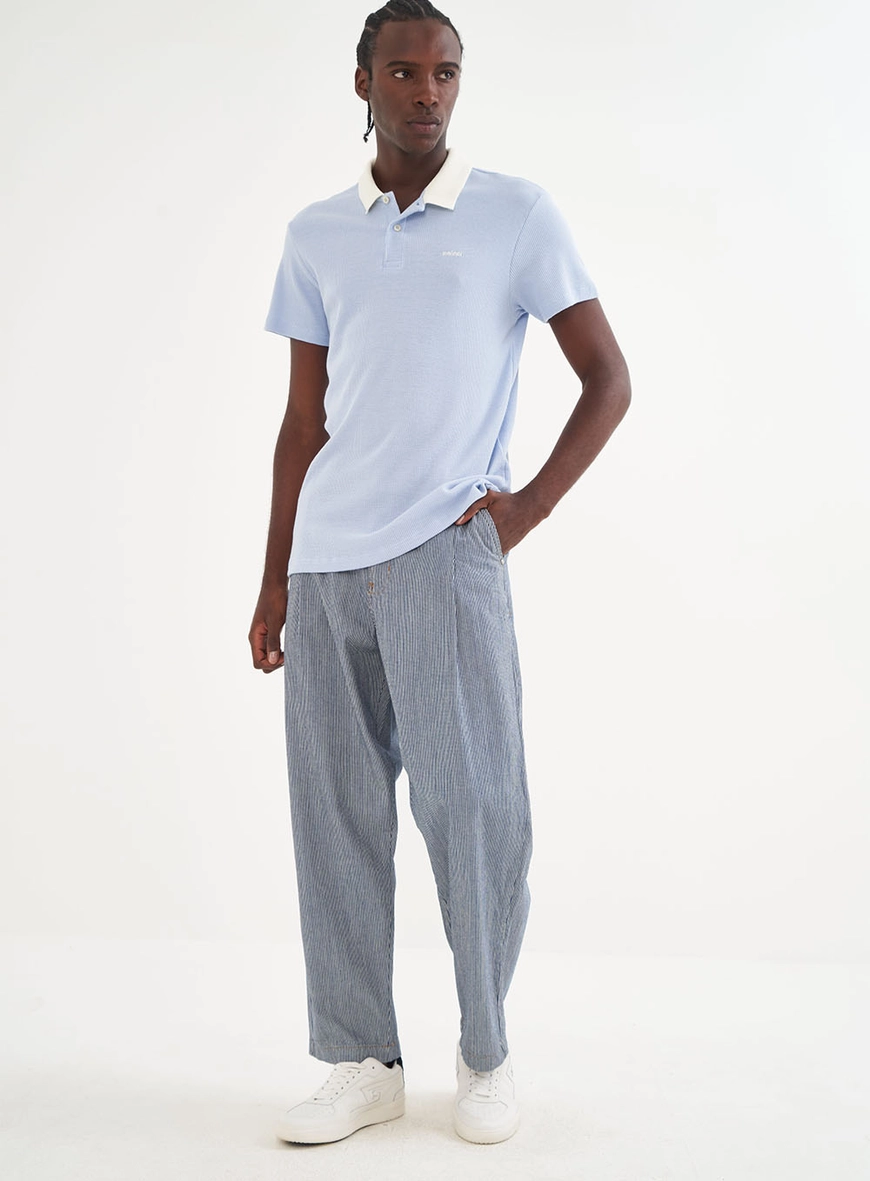 Polo Masculina Gola Contrastante