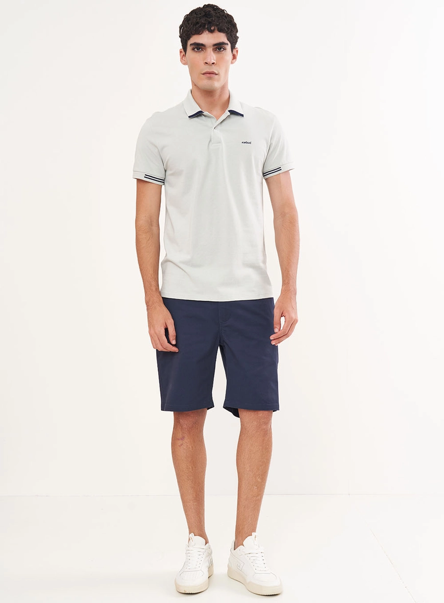 Polo Masculina Com Detalhe Em Listras