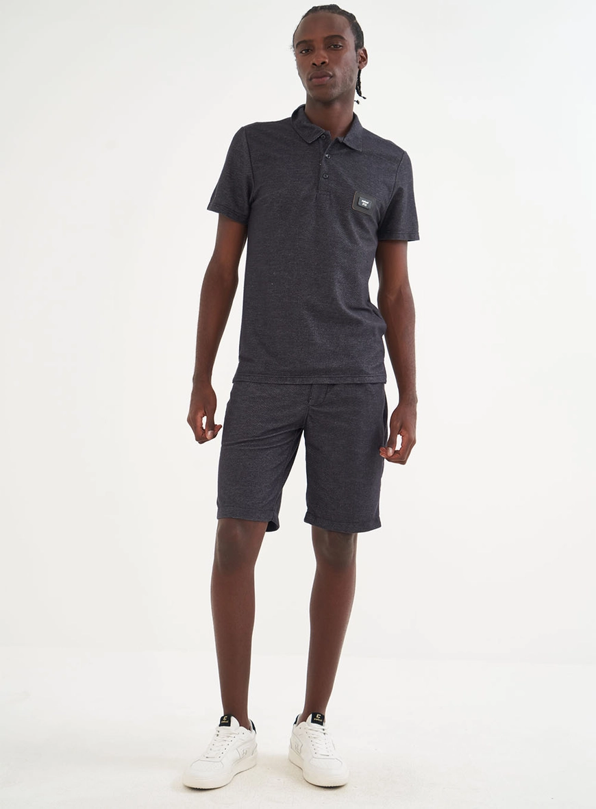 Polo Masculina Em Linho Com Detalhe Logo