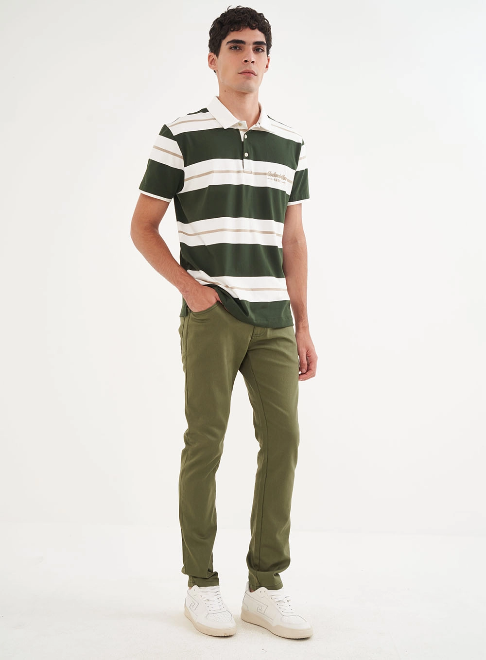 Polo Masculina Listrada Comfy Estampados