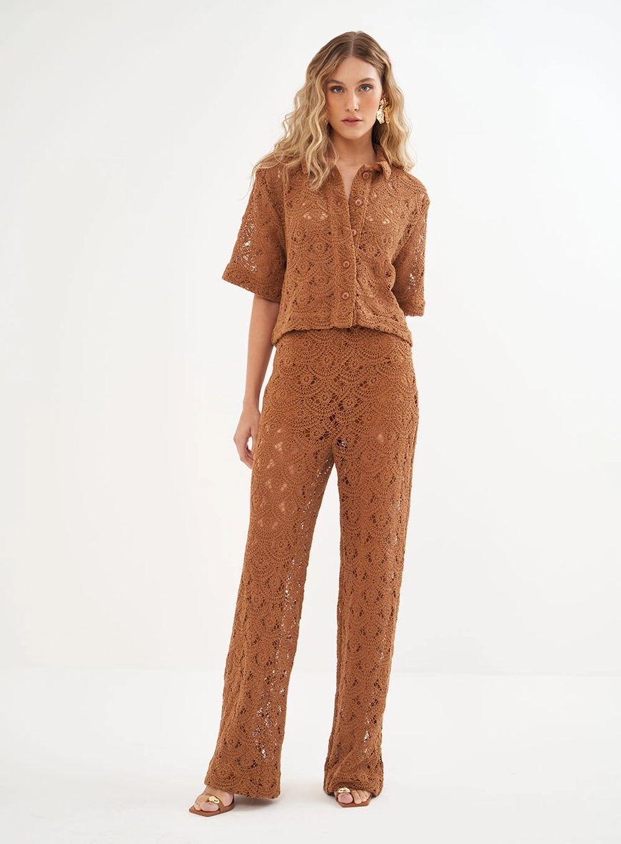 Camisa Feminina Em Renda - Loose