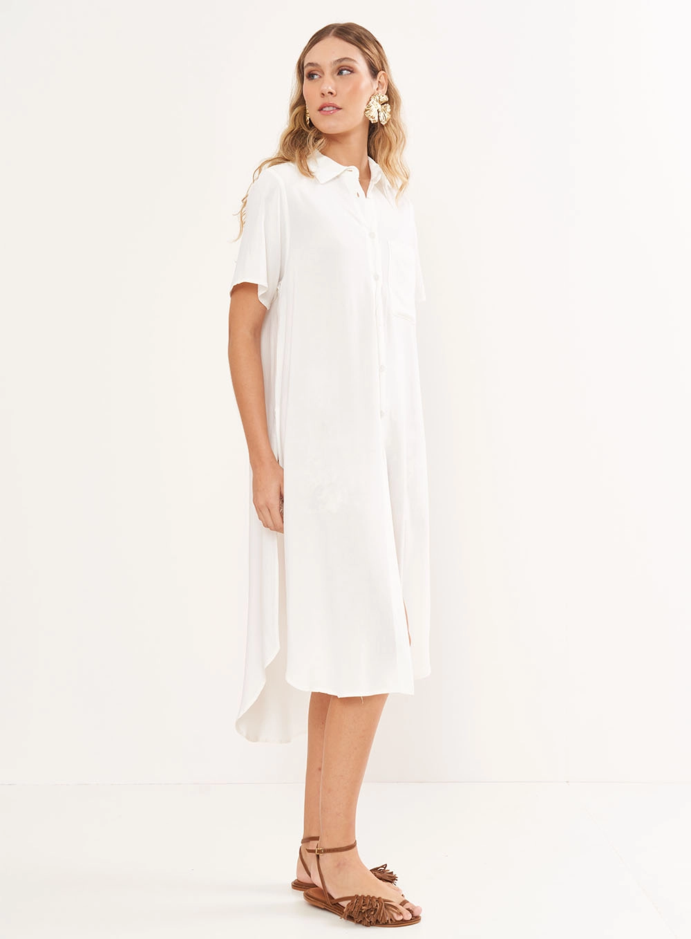 Camisa Feminina Max Alongada - Riviera Off Shell