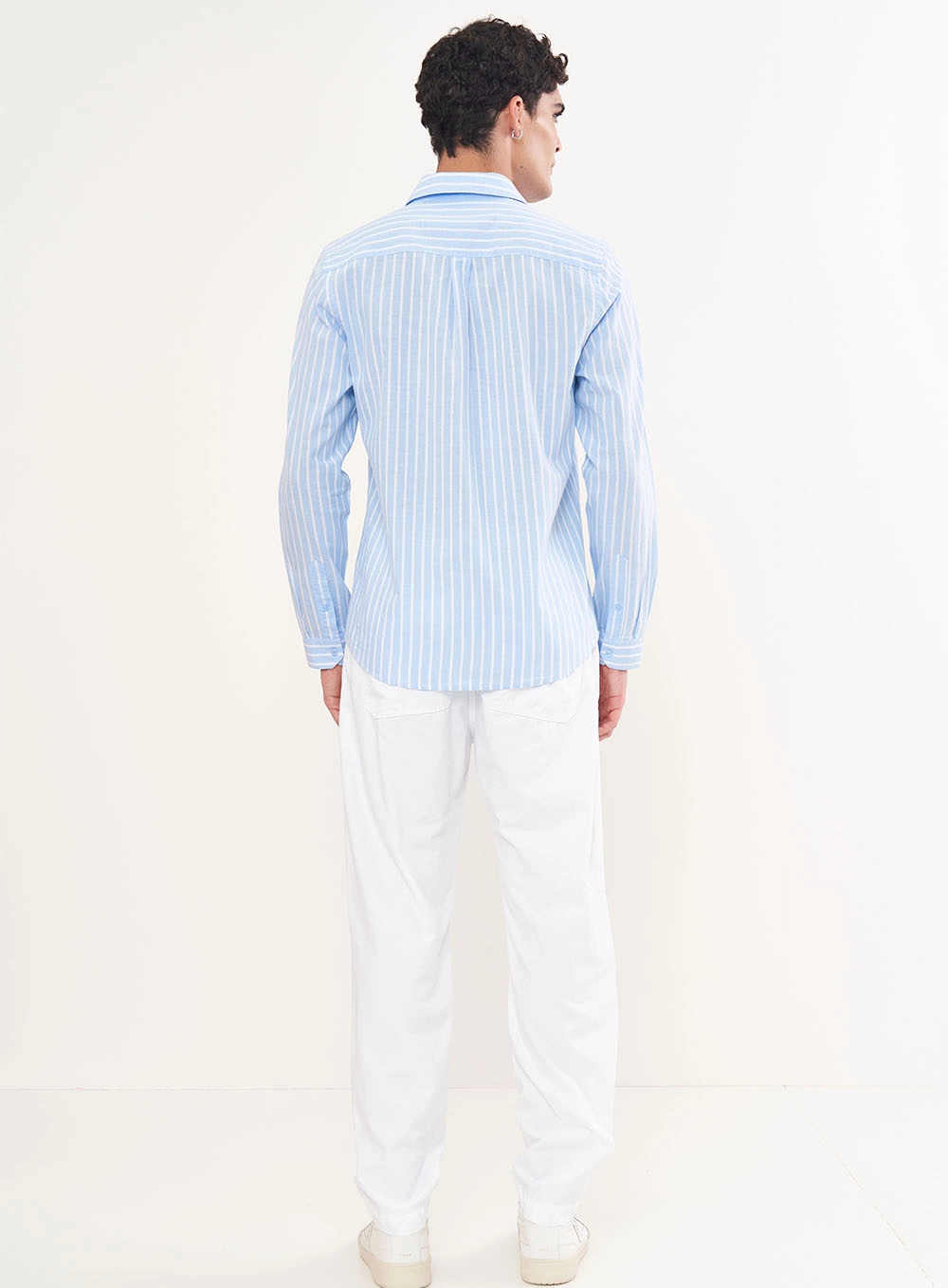 Camisa Linho Listrada Relax Estampados