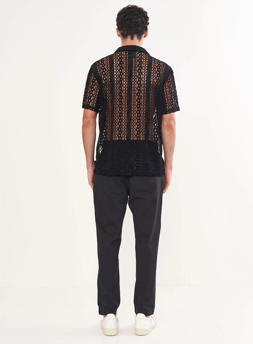 Camisa Masculina Em Renda Box Preto