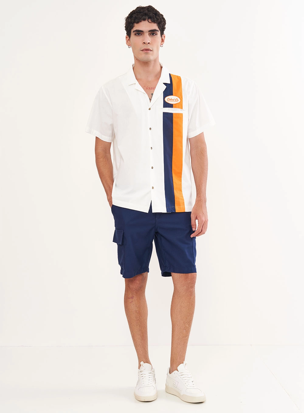 Camisa Masculina Box Com Listras Off Shell