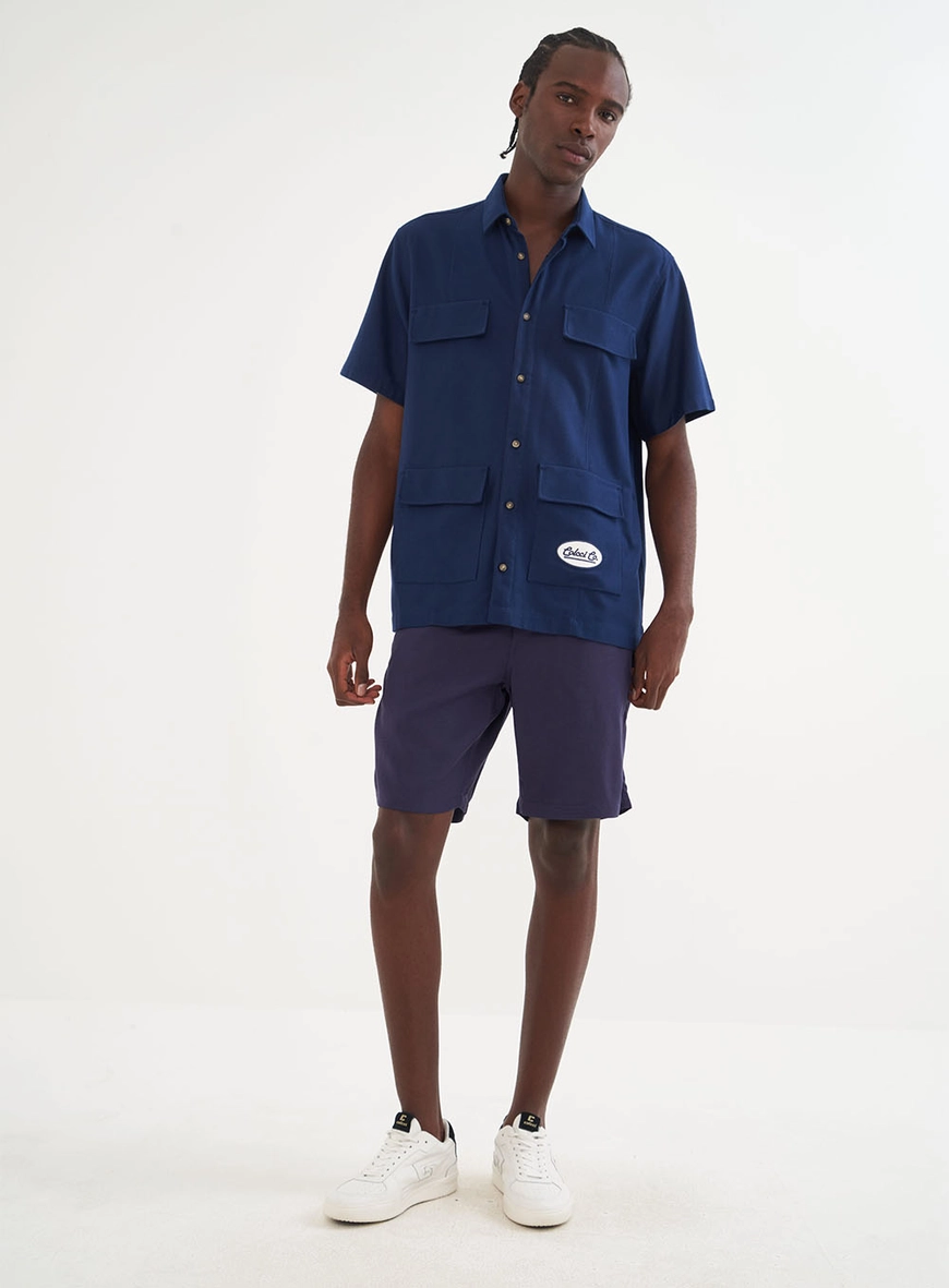 Camisa Masculina Sarja Com Bolsos -  Box