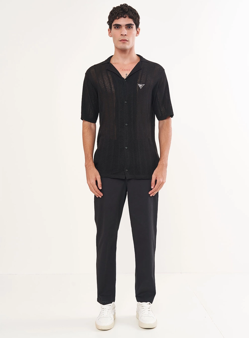 Camisa Masculina Em Tricô Manga Curta