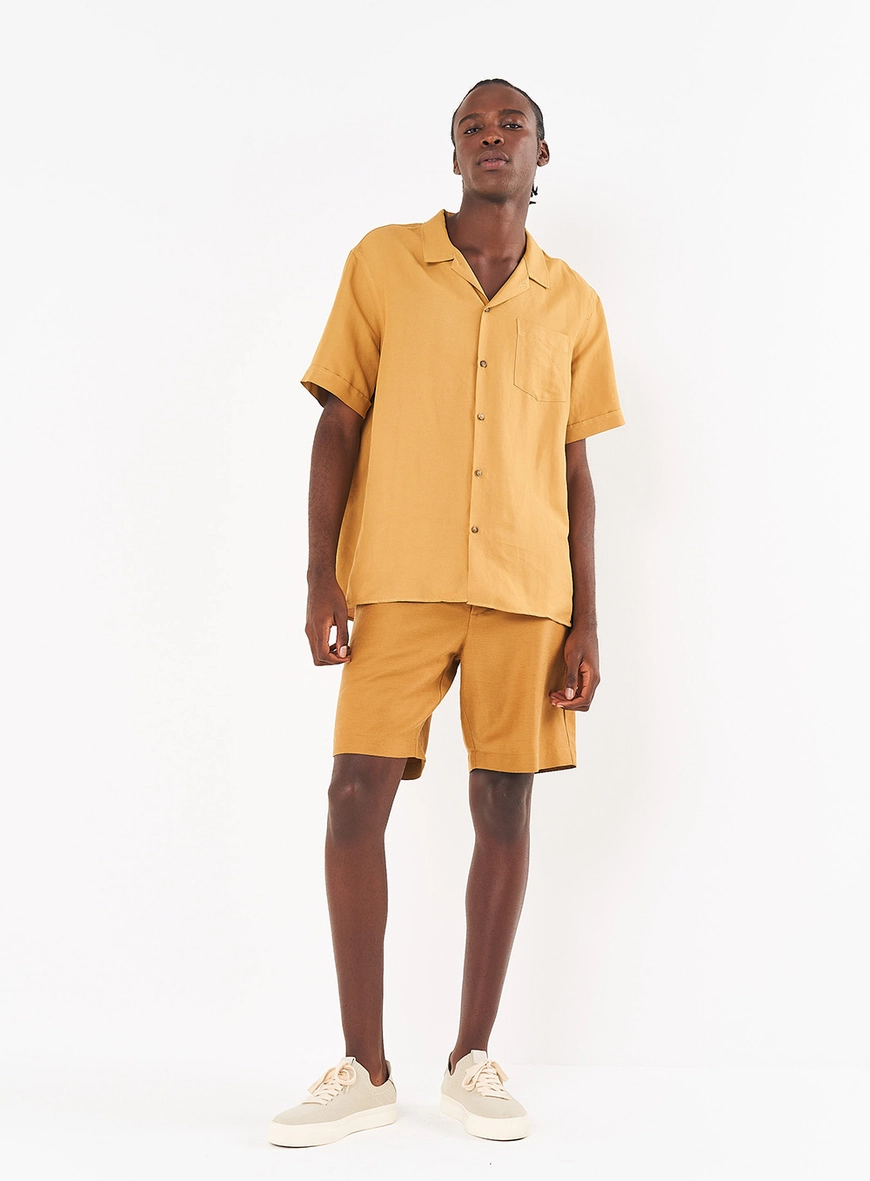 Camisa Masculina Linho Com Bolso Frontal