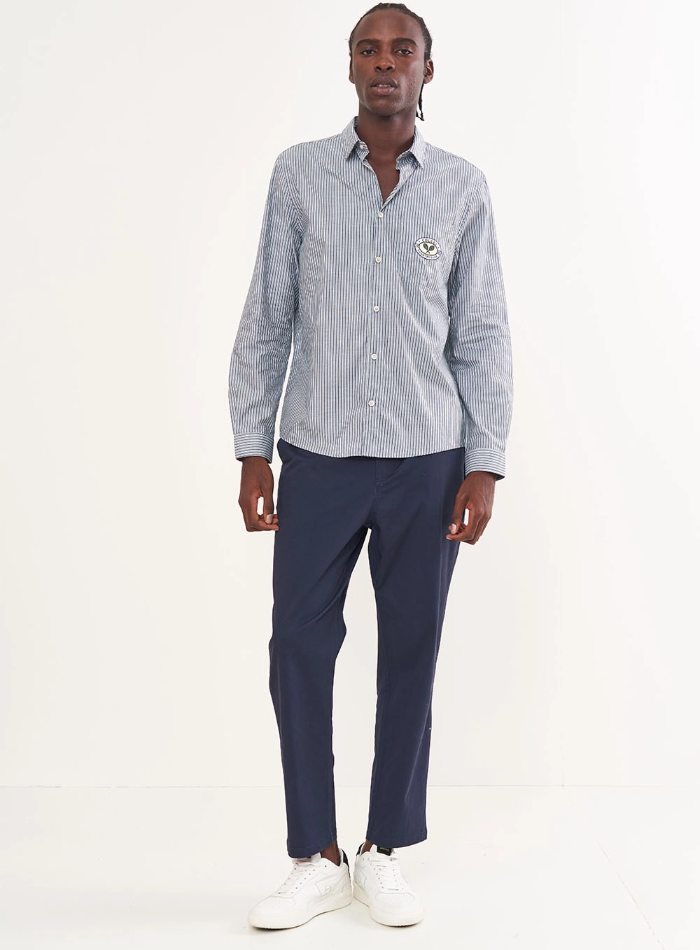 Camisa Listrada Manga Longa Com Bolso - Relax Estampados