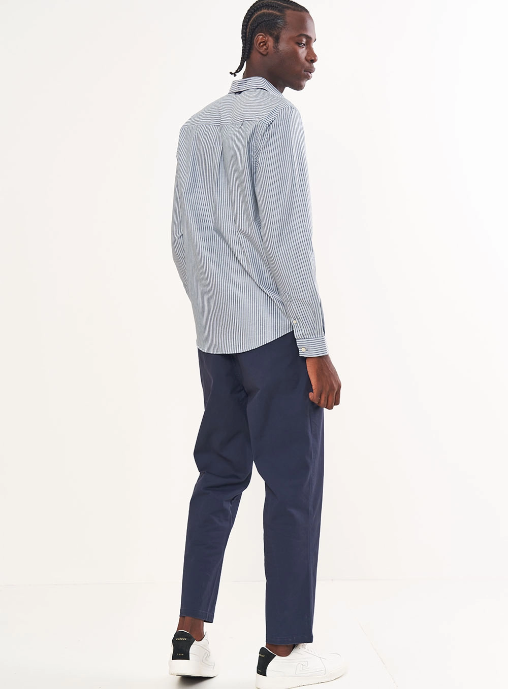 Camisa Listrada Manga Longa Com Bolso - Relax Estampados