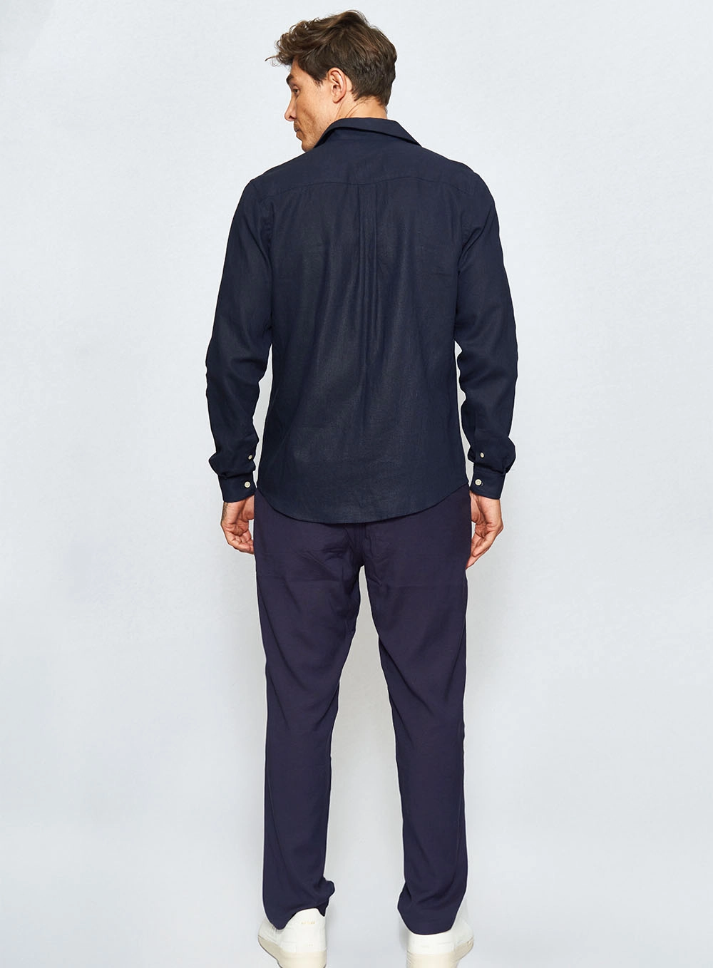 Camisa Linho Relax Azul Darkness