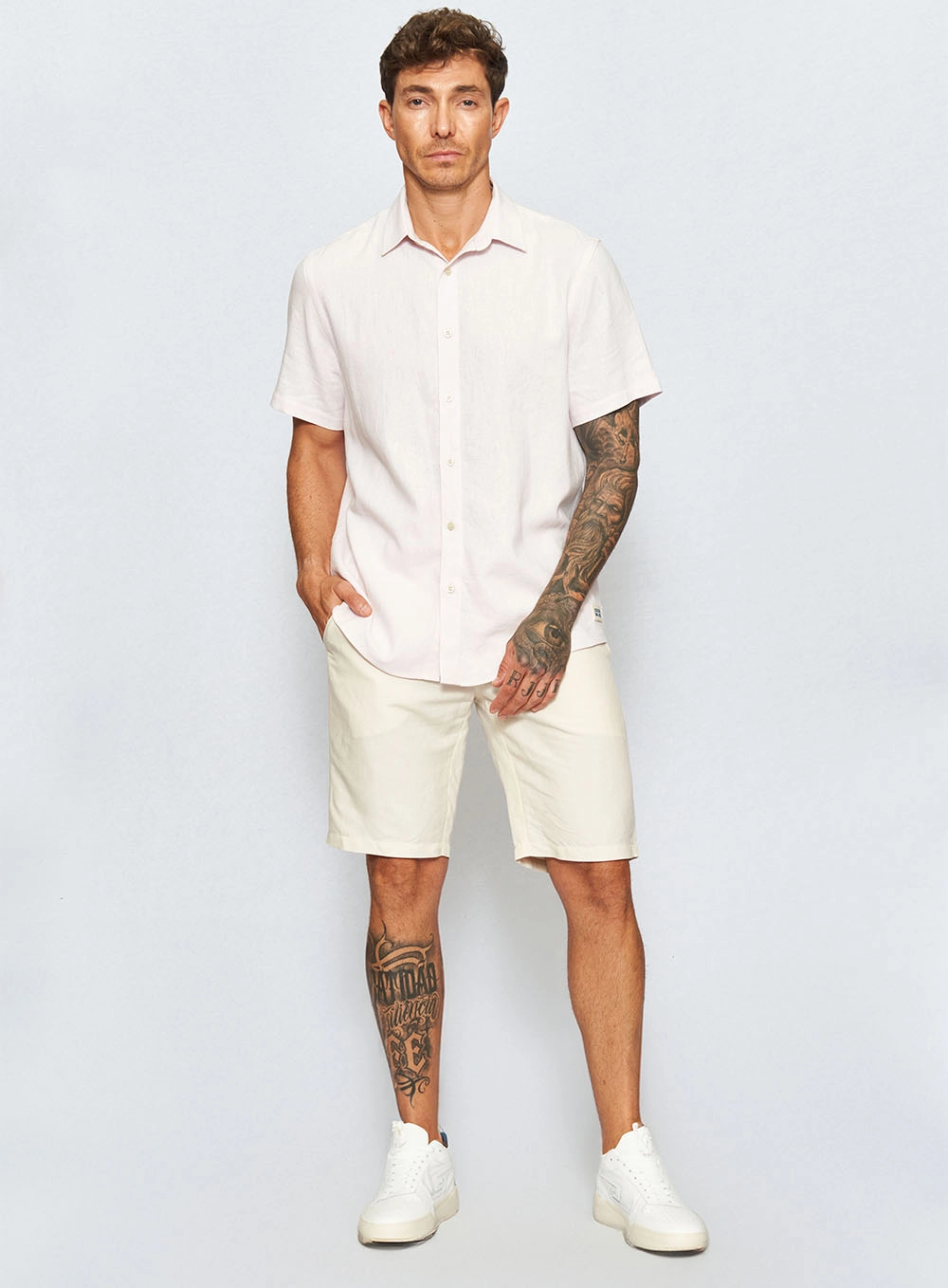 Camisa Linho Relax Rosa