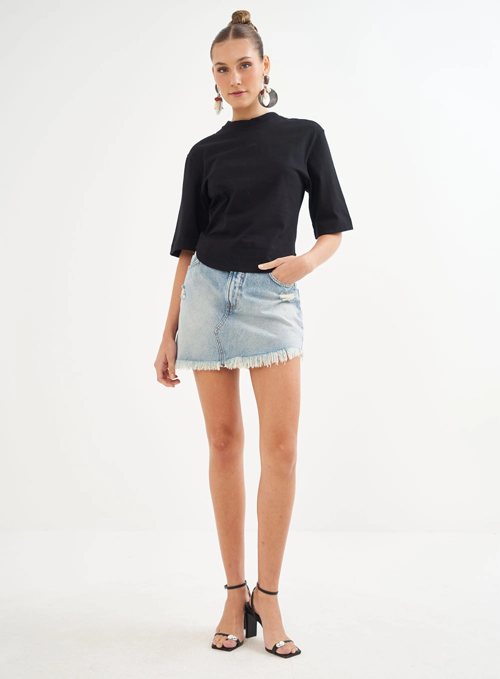 Camiseta Feminina Manga Curta Preto