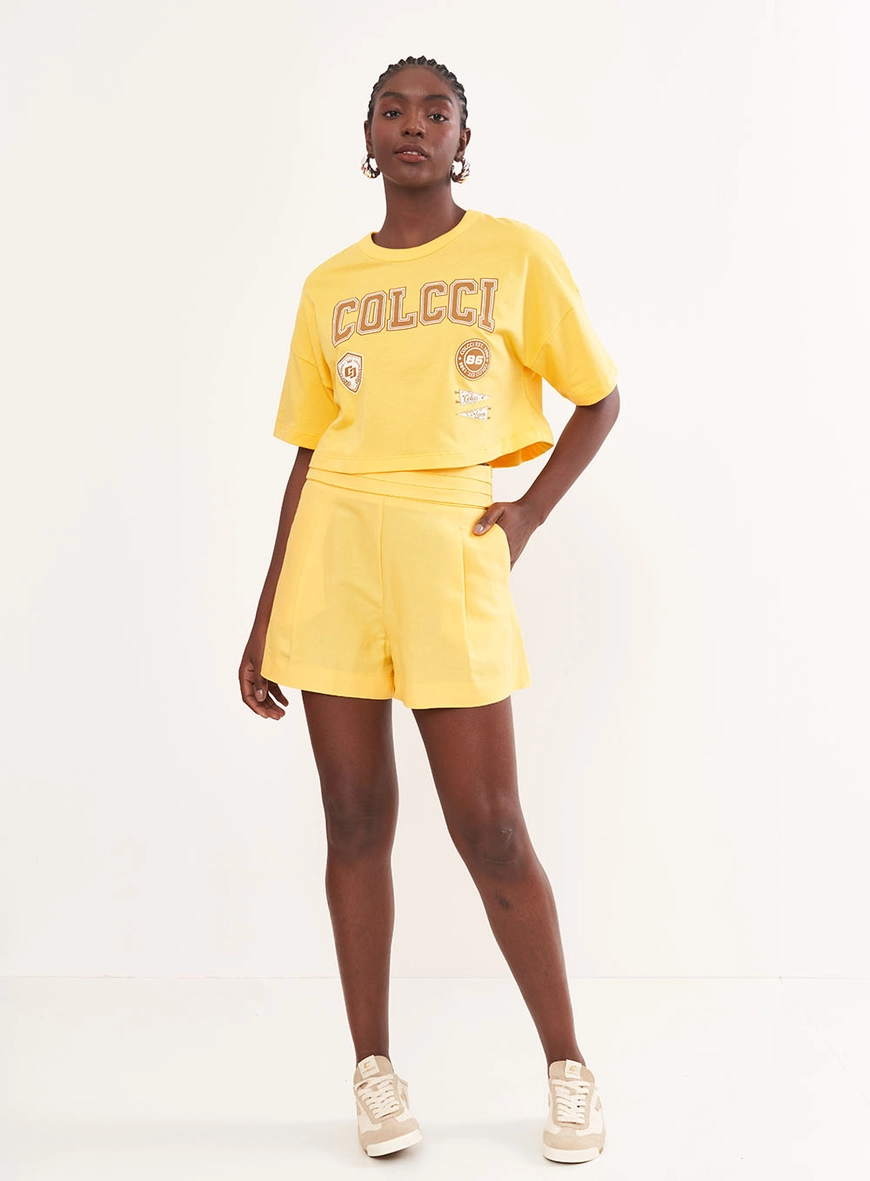 Camiseta Feminina Manga Curta Com Estampa