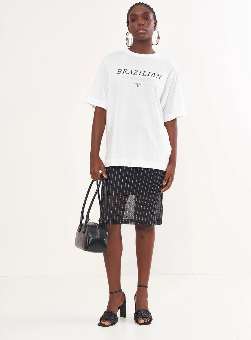 Camiseta Feminina Com Estampa - Loose