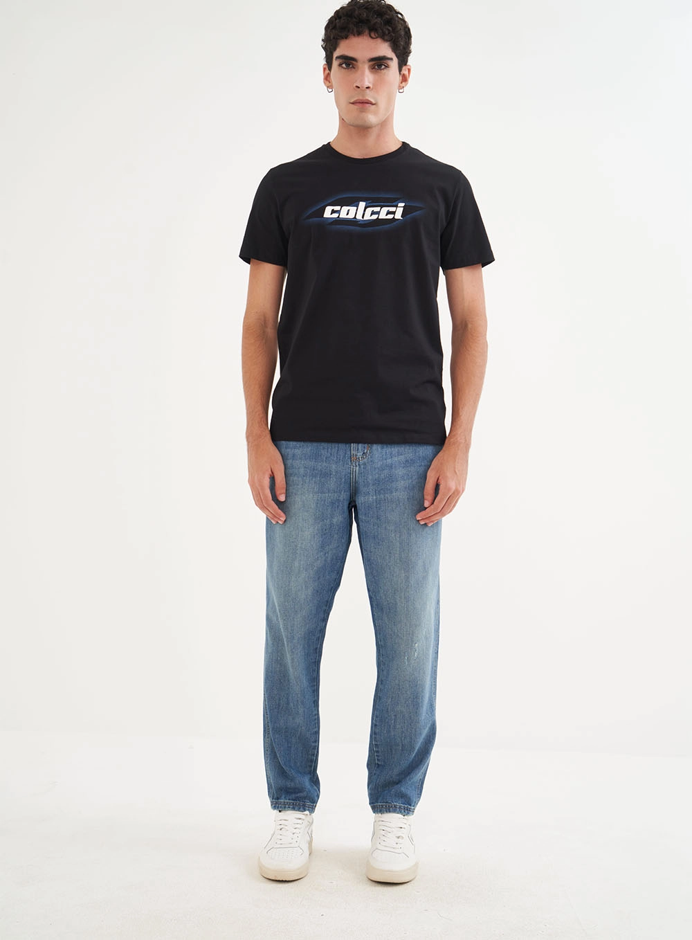 Camiseta Masculina Slim Com Logo Preto