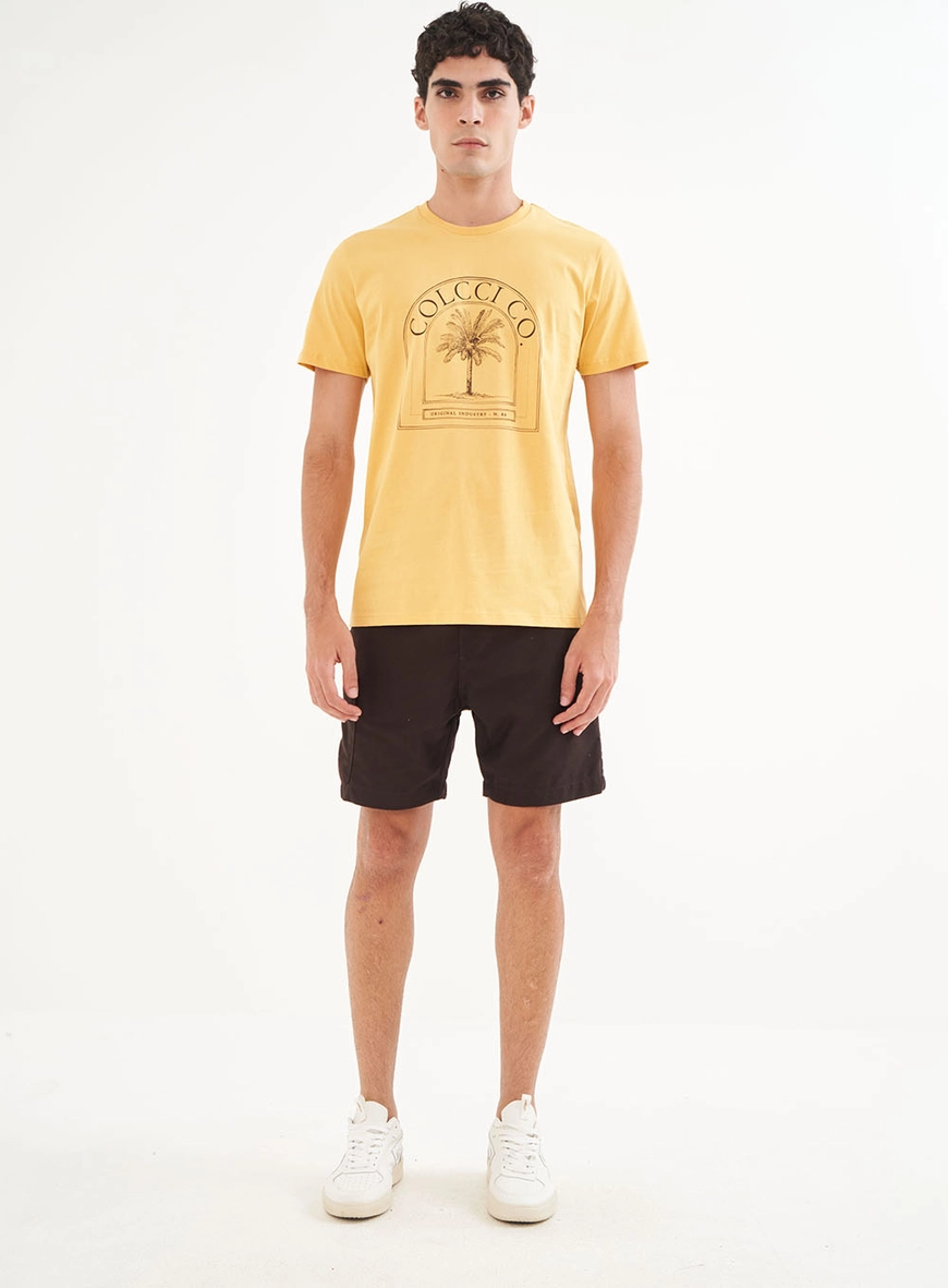 Camiseta Manga Curta Com Estampa Frontal