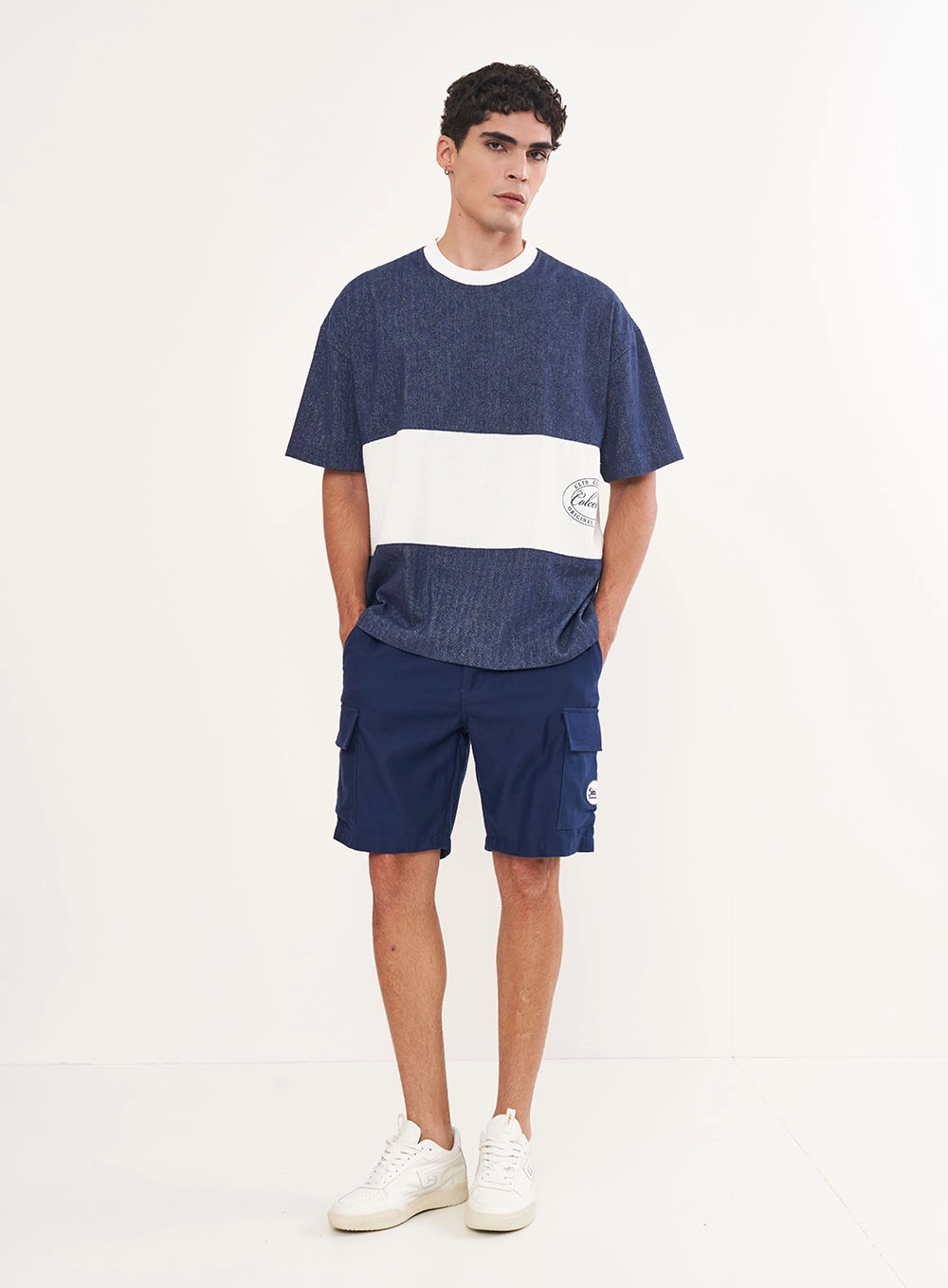 Camiseta Masculina Com Max Listra Azul