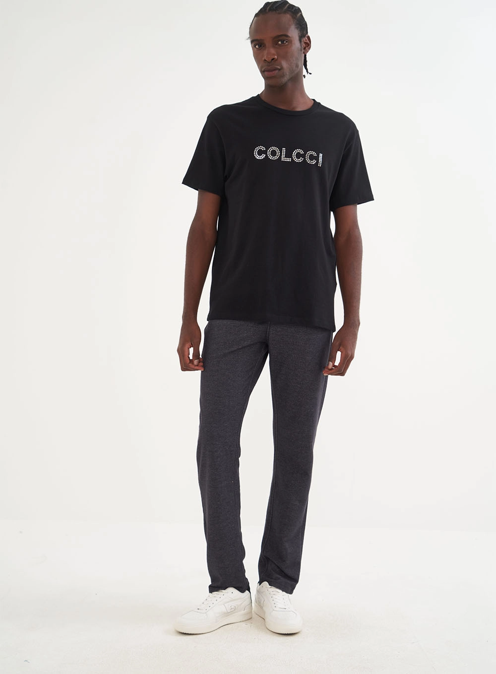 Camiseta Masculina Manga Curta Com Estampa Frontal Preto