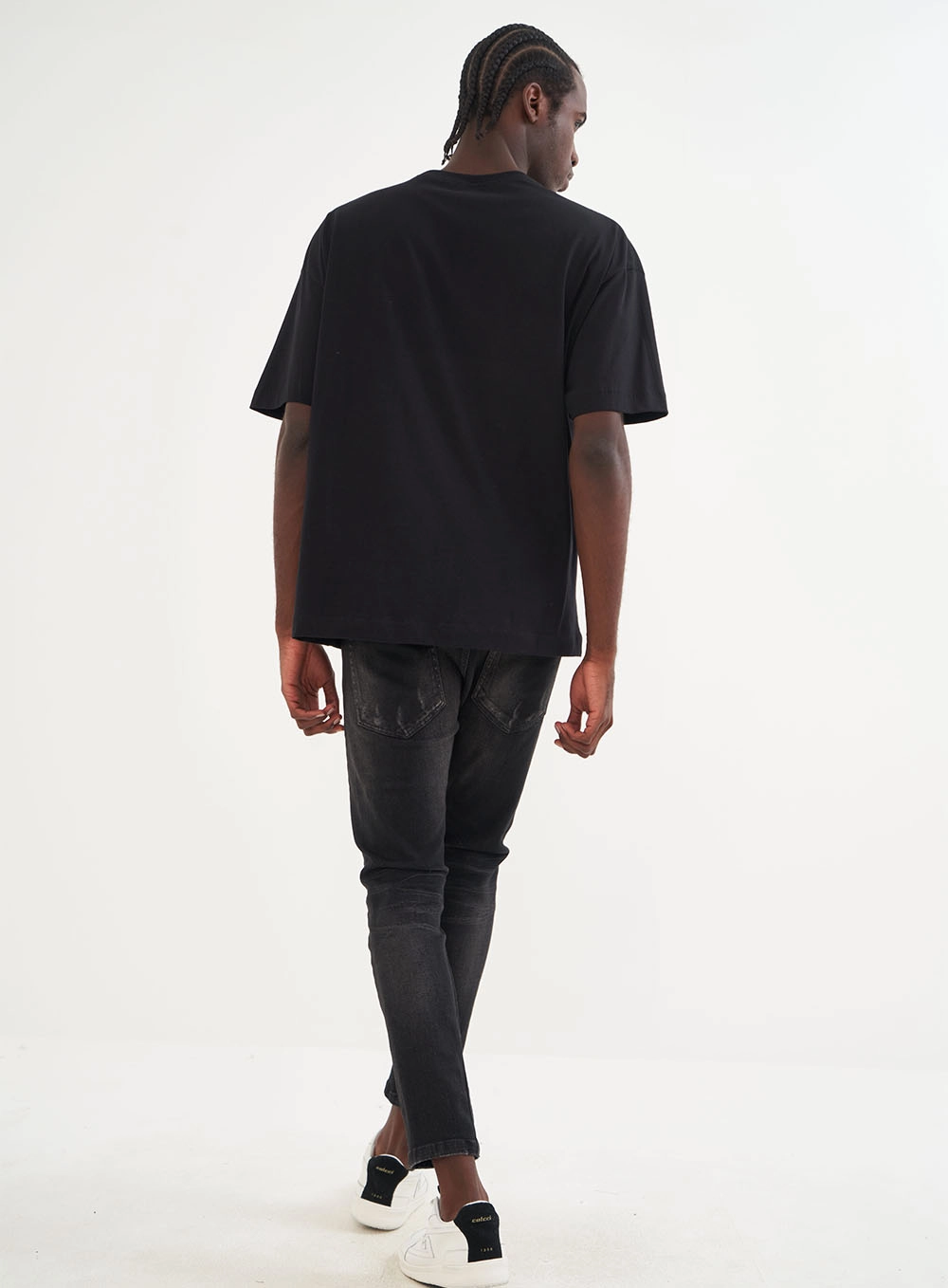 Camiseta Masculina Com Estampa Lateral Preto