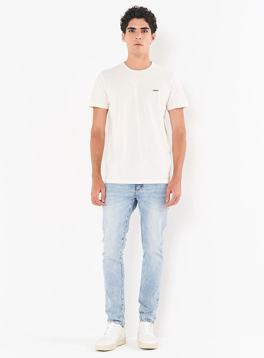 Camiseta Masculina Manga Curta Em Linho