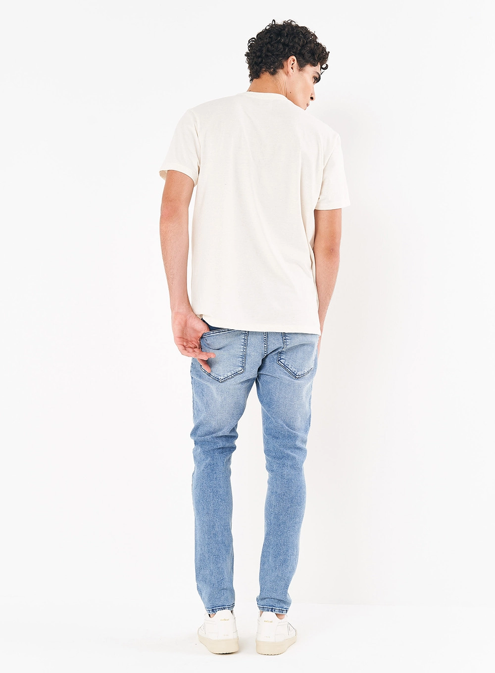 Camiseta Masculina Em Linho Off White
