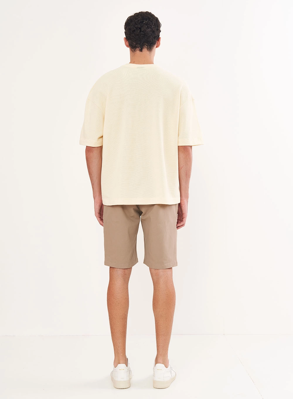 Camiseta Masculina Piquet Oversized Bege