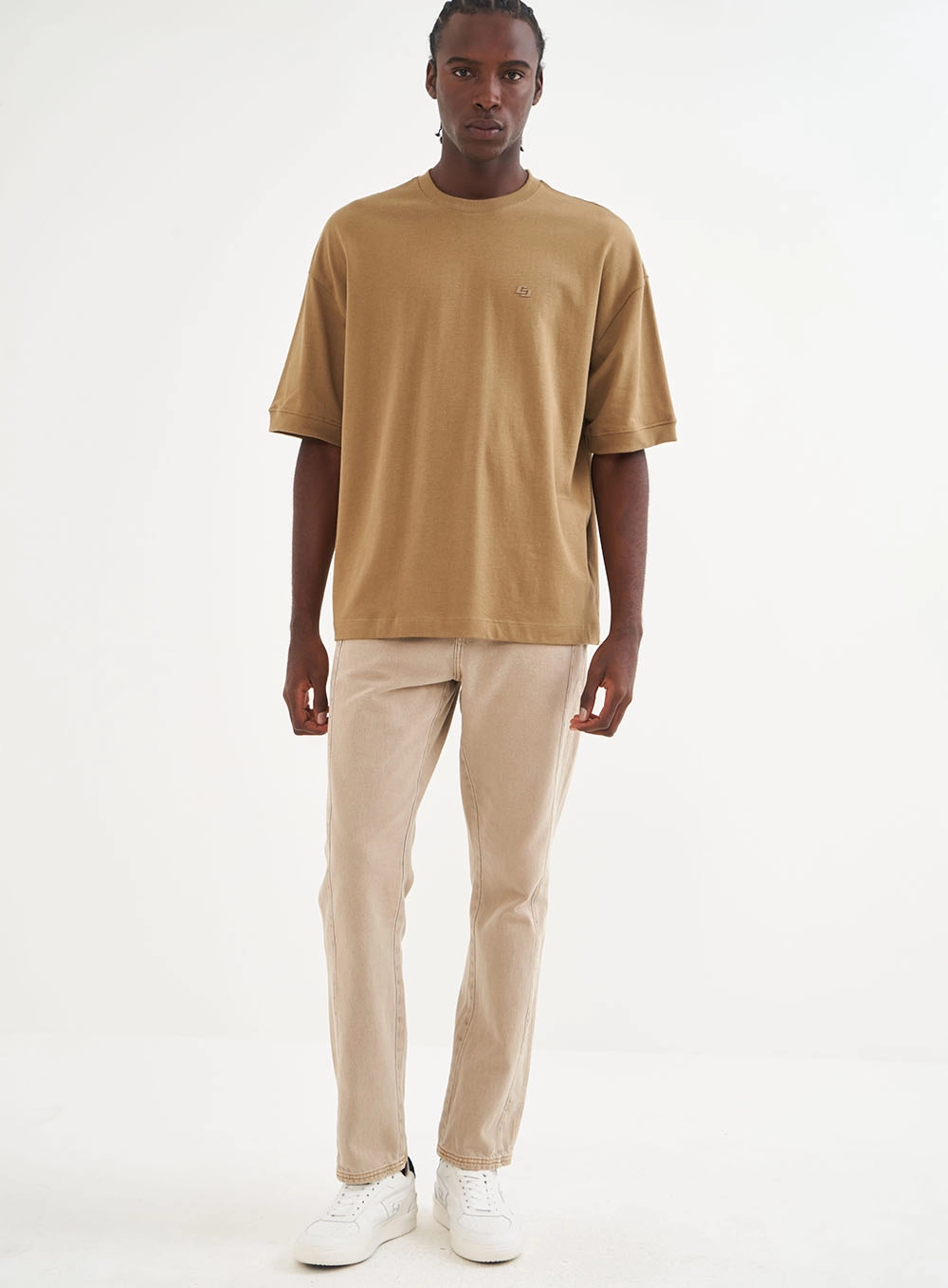 Camiseta Masculina  Oversized Monograma Marrom